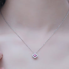 Load image into Gallery viewer, Pink Zircon Crown Pendant Silver Necklace
