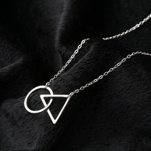 Load image into Gallery viewer, Triangle au Circle Pendant Adjustable Silver Necklace
