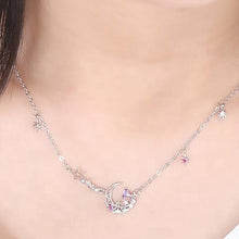 Load image into Gallery viewer, 18 K Gold Colorful Zircon Moon Star Necklace
