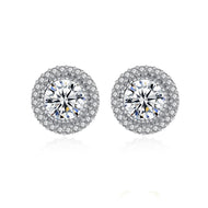 New York Solitaire Sparkling Stud Silver Earrings