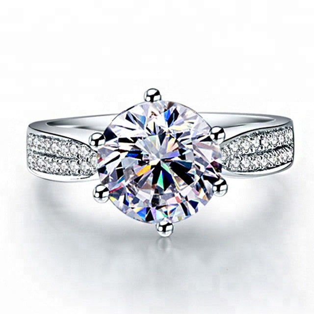 New York Solitaire Zircon Preset Silver Ring