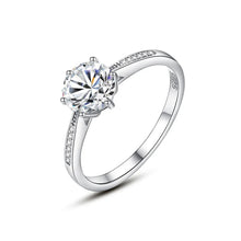 Load image into Gallery viewer, Roman Solitaire Band MOISSANITE  Silver Ring
