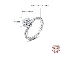 Load image into Gallery viewer, Milano Solitaire Wavy MOISSANITE Silver Ring
