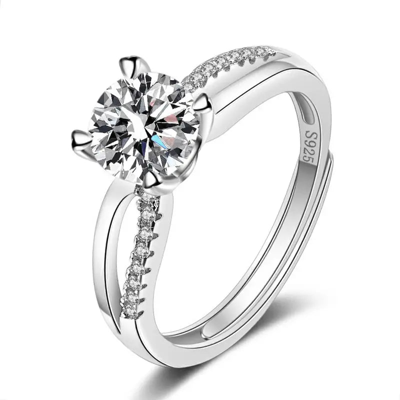 Parisian Solitaire MOISSANITE Dainty Silver Ring