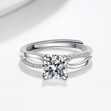 Load image into Gallery viewer, Parisian Solitaire MOISSANITE Dainty Silver Ring
