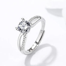 Load image into Gallery viewer, Parisian Solitaire MOISSANITE Dainty Silver Ring
