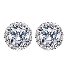 Load image into Gallery viewer, Parisian Solitaire Sparkling Stud Silver Earrings
