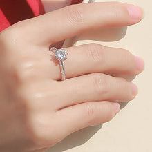 Load image into Gallery viewer, Berlin Solitaire MOISSANITE Dainty Silver Ring
