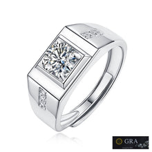 Load image into Gallery viewer, London Solitaire MOISSANITE Asscher cut Silver Ring
