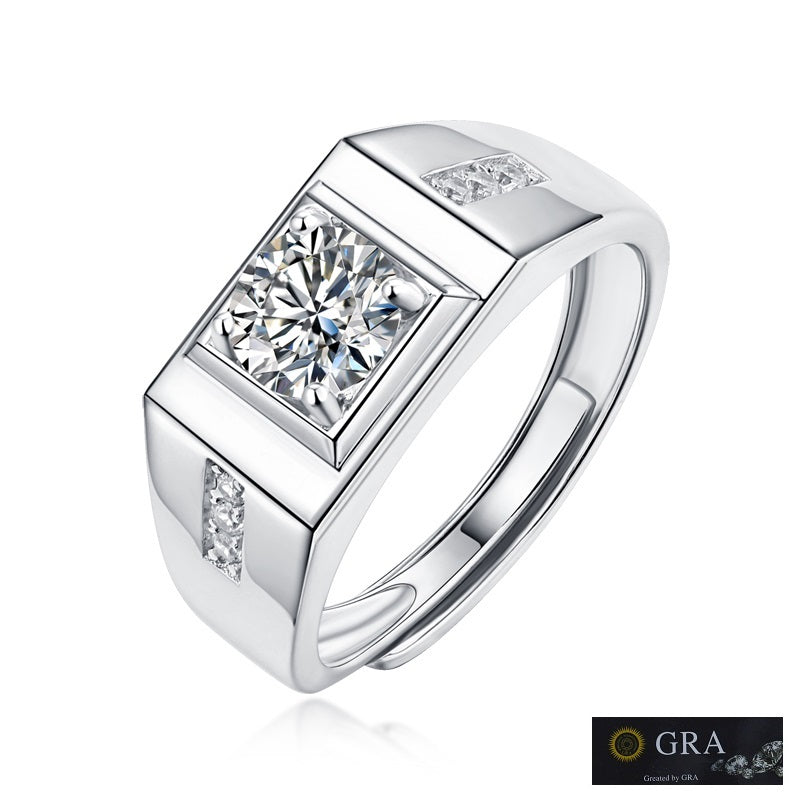 London Solitaire MOISSANITE Asscher cut Silver Ring