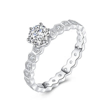 Load image into Gallery viewer, Roman White Zircon Eternity Silver Ring
