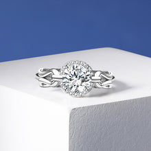 Load image into Gallery viewer, Roman au Halo MOISSANITE Adjustable Silver Ring
