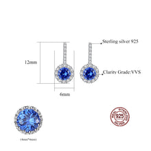 Load image into Gallery viewer, Sapphire Blue Gemstone Long Stud Silver Earrings
