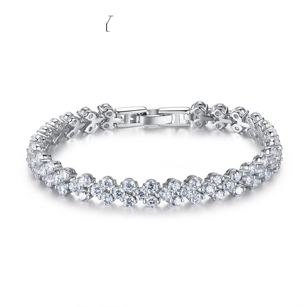 Milano Solitaire White Zircon Silver Tennis Bracelet