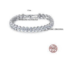 Load image into Gallery viewer, Milano Solitaire White Zircon Silver Tennis Bracelet
