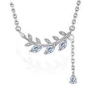 Bohemian Trendy Leaf pendant Silver Necklace