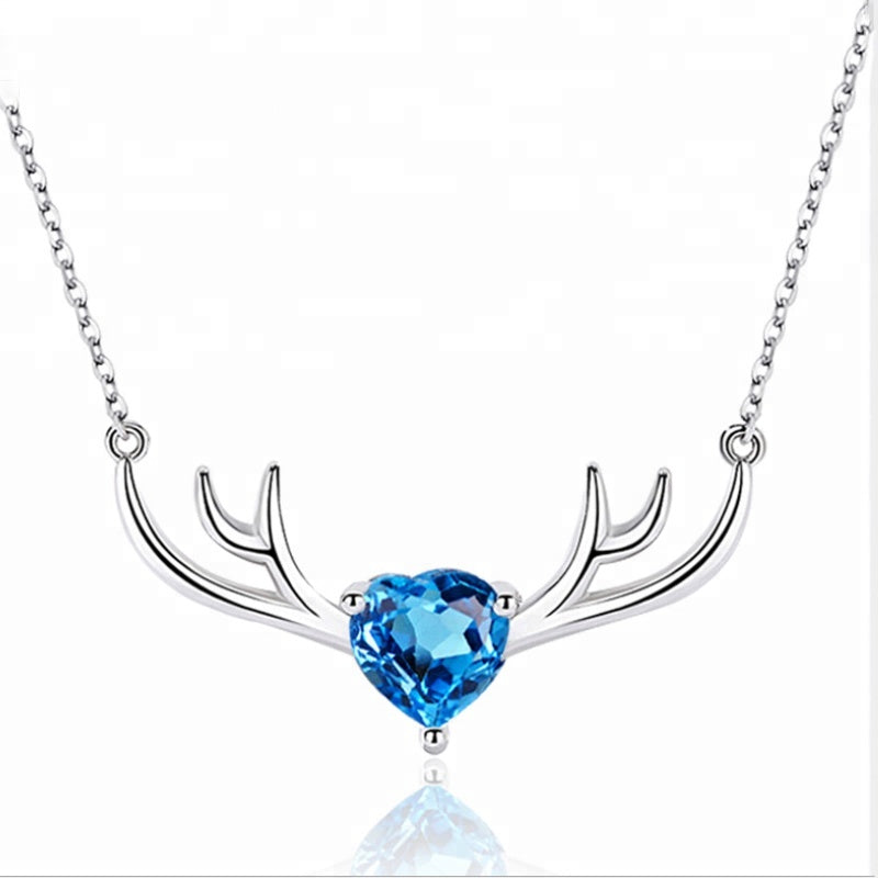 Milano Trendy Blue Zircon Adjustable Silver Necklace