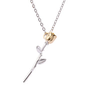 Milano Golden Rose Pendant Silver Necklace