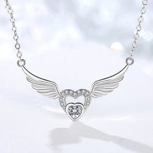 Load image into Gallery viewer, Angel Wings White Zircon Pendant Silver Necklace
