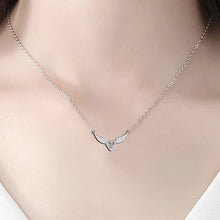Load image into Gallery viewer, Angel Wings Blue Zircon Pendant Silver Necklace
