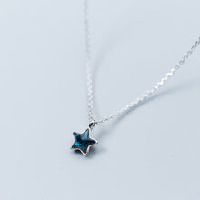 Load image into Gallery viewer, Minimal Silver Necklace With Star Blue Zircon
