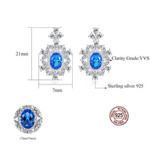 Load image into Gallery viewer, Snowflake Blue Topaz Dangling Silver Earrings

