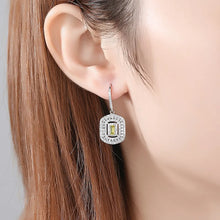Load image into Gallery viewer, Milano Peridot Zircon Dangling Silver Earrings
