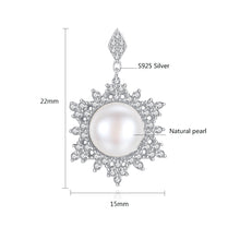 Load image into Gallery viewer, Dangling Snowflake Pearl Zircon Silver Earrings
