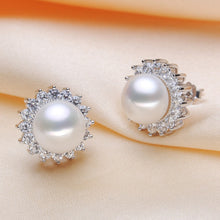 Load image into Gallery viewer, Starry White Zircon Large Natural Pearl Earrings
