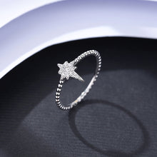 Load image into Gallery viewer, North Star White Micro Zircon Paved Silver Ring
