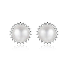 Load image into Gallery viewer, Starry White Natural Pearl Silver Earrings
