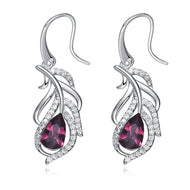Pink Rose Swarovski Crystal Silver Earrings