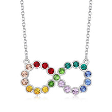 Load image into Gallery viewer, Colorful Infinity Swarovski Crystal Silver Necklace

