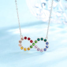 Load image into Gallery viewer, Colorful Infinity Swarovski Crystal Silver Necklace
