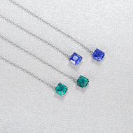 Emerald Sapphire Gemstone Thread Silver Earrings