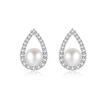 Load image into Gallery viewer, Dew Drop White Natural Pearl Silver Earrings
