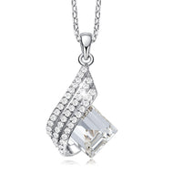 White Roman Crystal Silver Necklace