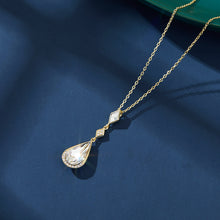 Load image into Gallery viewer, 18 K Gold Drop Swarovski Crystal Silver Necklace
