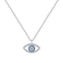 Load image into Gallery viewer, Evil Eye Pendant Zircon Silver Necklace Set
