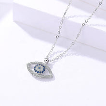 Load image into Gallery viewer, Evil Eye Pendant Zircon Silver Necklace Set
