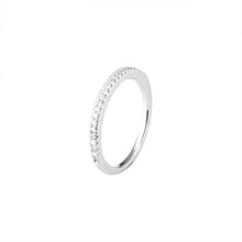 Load image into Gallery viewer, Vienna Line White Zircon Studded Silver Ring
