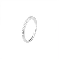 Vienna Line White Zircon Studded Silver Ring