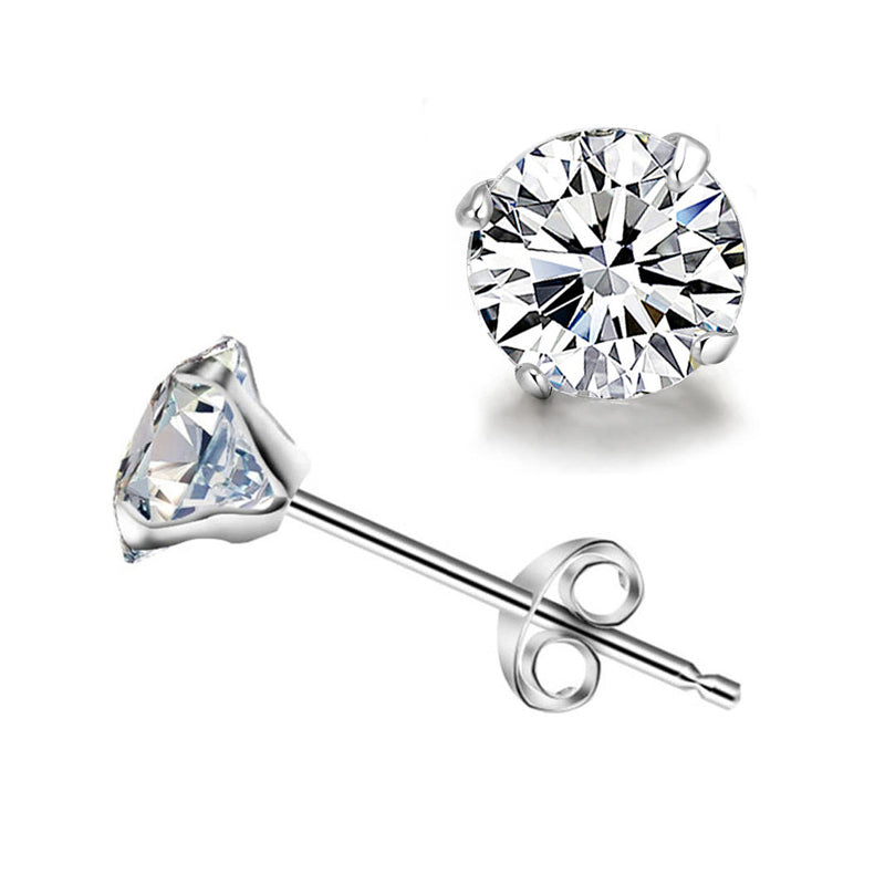 White zircon stud earrings new arrivals