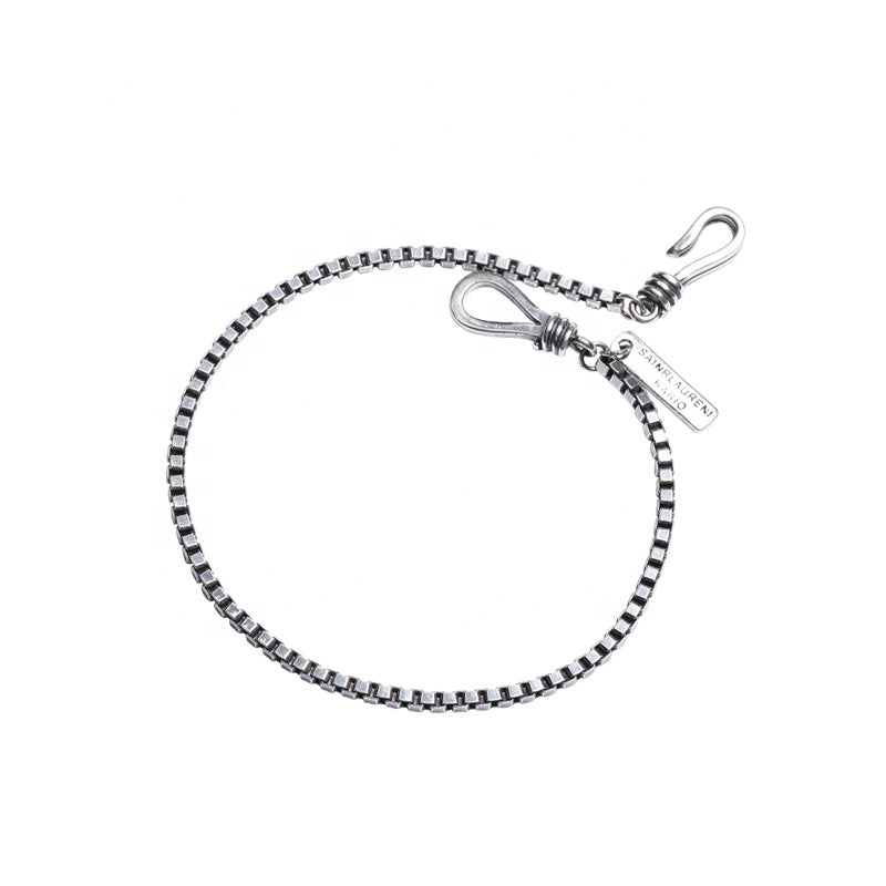 Chicago Retro Box Chain Unisex Silver Bracelet