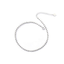 Load image into Gallery viewer, Eclectic Water Droplet Solid Silver Bead Anklet
