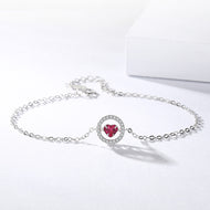 Minimal Pink Zircon au Circle Silver Soul Bracelet