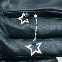 Load and play video in Gallery viewer, Dangling Star Swarovski Crystal Silver Earrings
