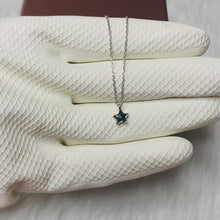 Load and play video in Gallery viewer, Minimal Silver Necklace With Star Blue Zircon
