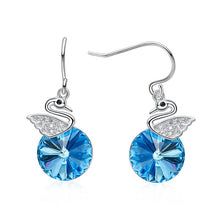 Load image into Gallery viewer, Basque Wing de Circle Swarovski  Silver Earrings
