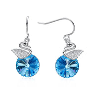 Basque Wing de Circle Swarovski  Silver Earrings